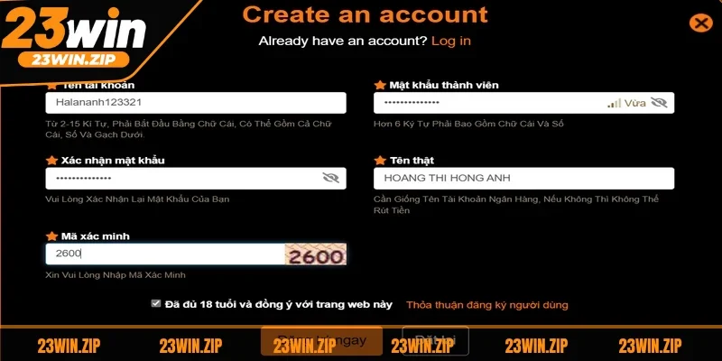 Nguyên nhân dẫn đến đăng ký 23WIN không hợp lệ là do thông tin sai